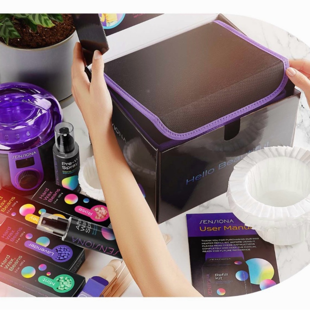 SENSIONA Black and Purple Digital Wax Warmer Kit NIB - Picture 2 of 11